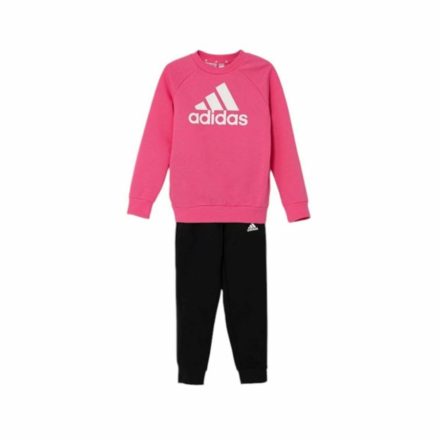 Trningsdragt til brn Adidas Essentials Sort Pink #1