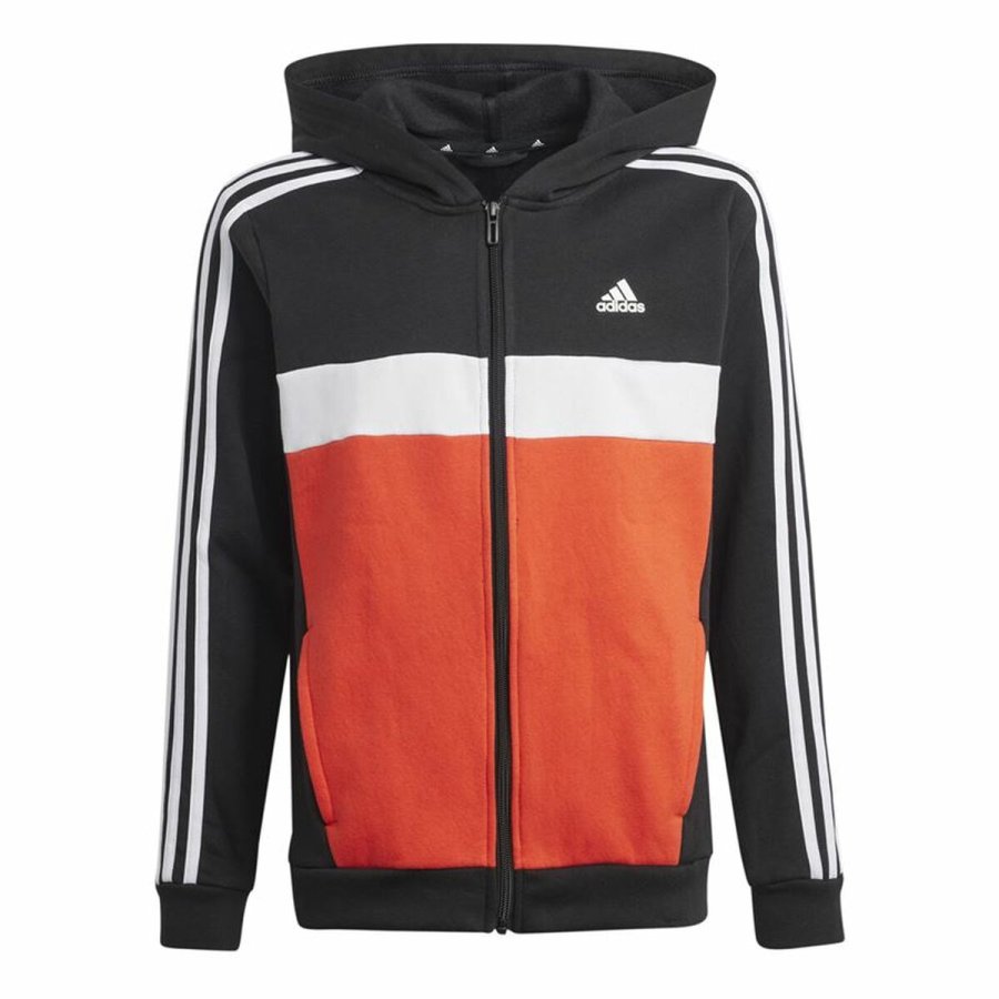 Trningsdragt til kvinder Adidas Tiberio 3-Stripes Colorblock Fleece Sort Rd #2