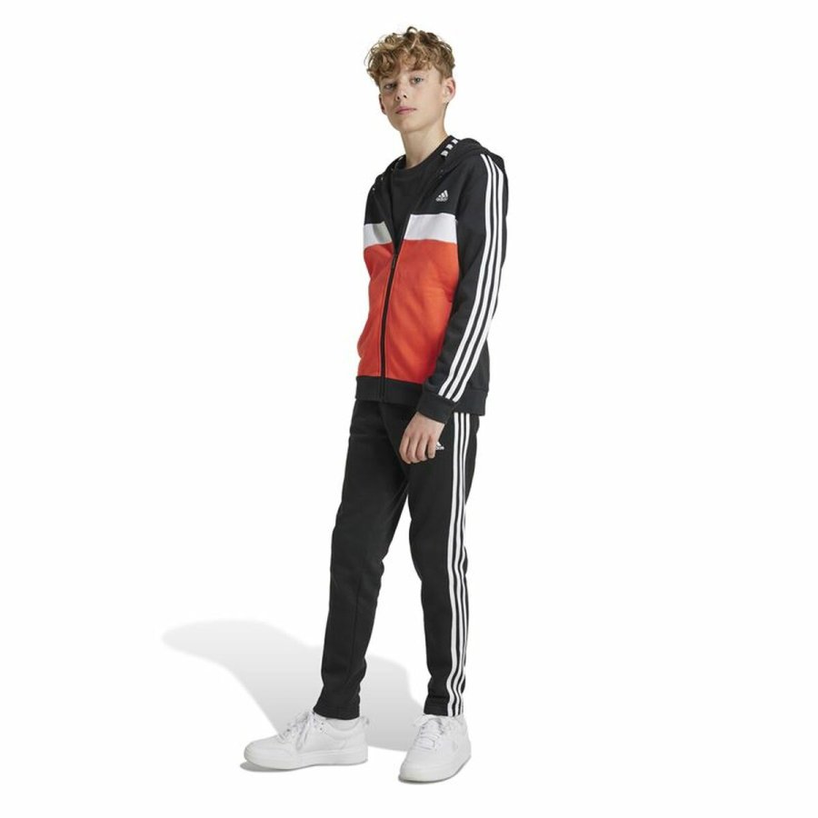 Trningsdragt til kvinder Adidas Tiberio 3-Stripes Colorblock Fleece Sort Rd #4
