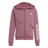 Sweatshirt med htte til piger Adidas Essentials Linear Logo Pink #1