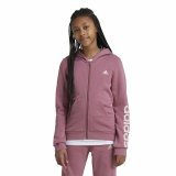 Sweatshirt med htte til piger Adidas Essentials Linear Logo Pink #2