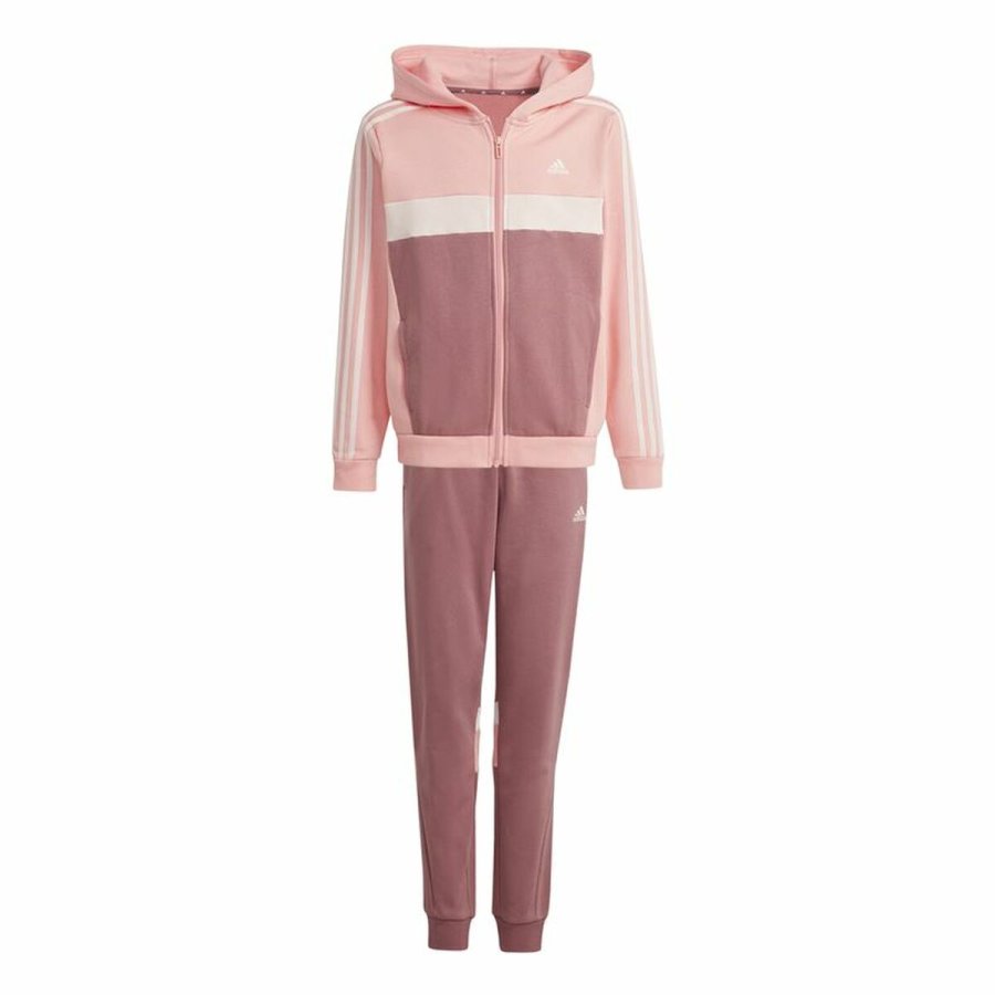 Trningsdragt til brn Adidas Tiberio 3-Stripes Colorblock Fleece Pink #1