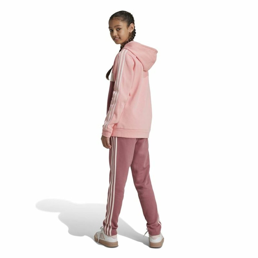 Trningsdragt til brn Adidas Tiberio 3-Stripes Colorblock Fleece Pink #5