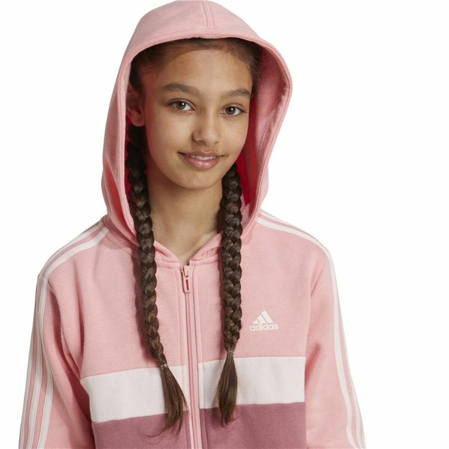 Trningsdragt til brn Adidas Tiberio 3-Stripes Colorblock Fleece Pink #7
