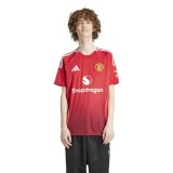 Kort�rmet fodboldtr�je til m�nd Adidas Manchester United 2024/2025 Home #3