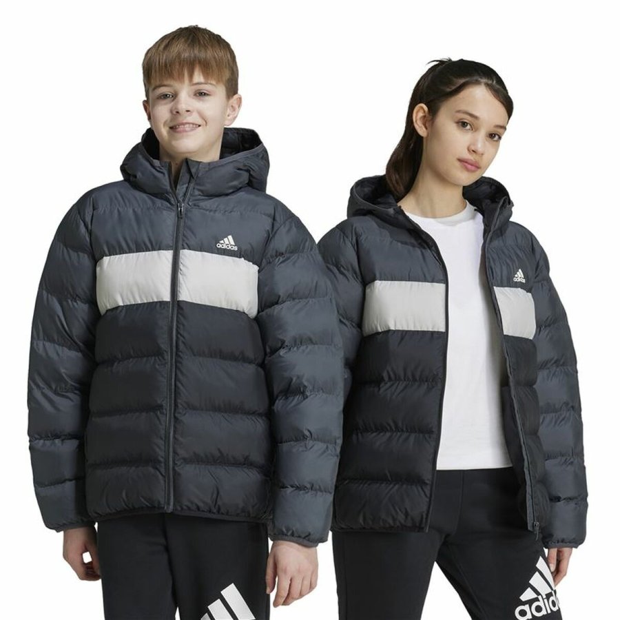 Sportsjakke til brn Adidas Cazadora Synthetic Down Infantil Sort Gr #2