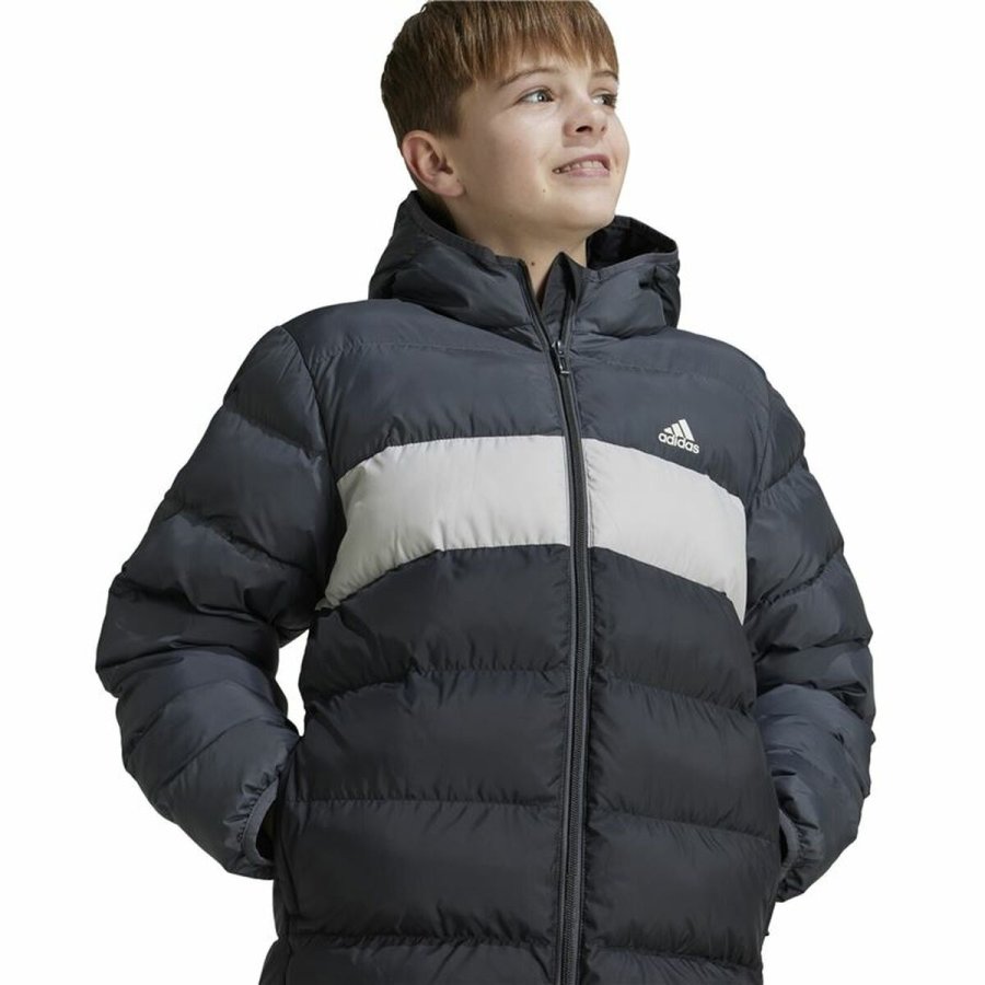 Sportsjakke til brn Adidas Cazadora Synthetic Down Infantil Sort Gr #5