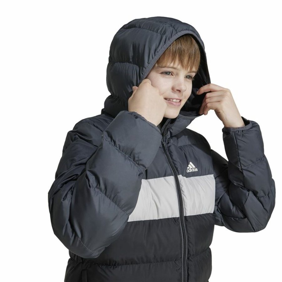 Sportsjakke til brn Adidas Cazadora Synthetic Down Infantil Sort Gr #6