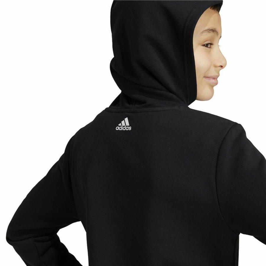 Sweatshirt med htte til piger Adidas Essentials Sort #2