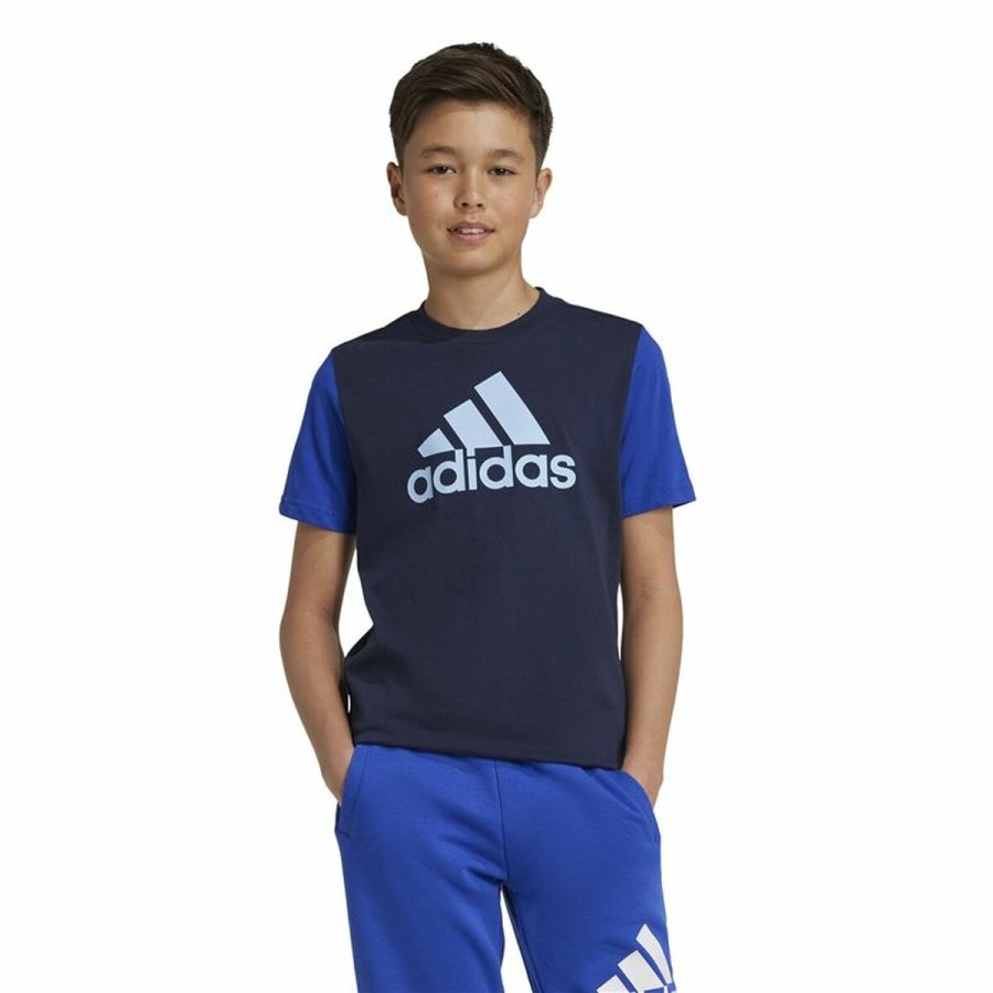 Kortrmet T-shirt til Brn Adidas Essentials Bl #2