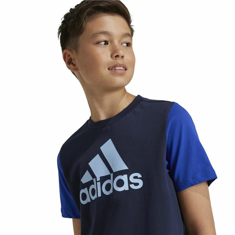 Kortrmet T-shirt til Brn Adidas Essentials Bl #5