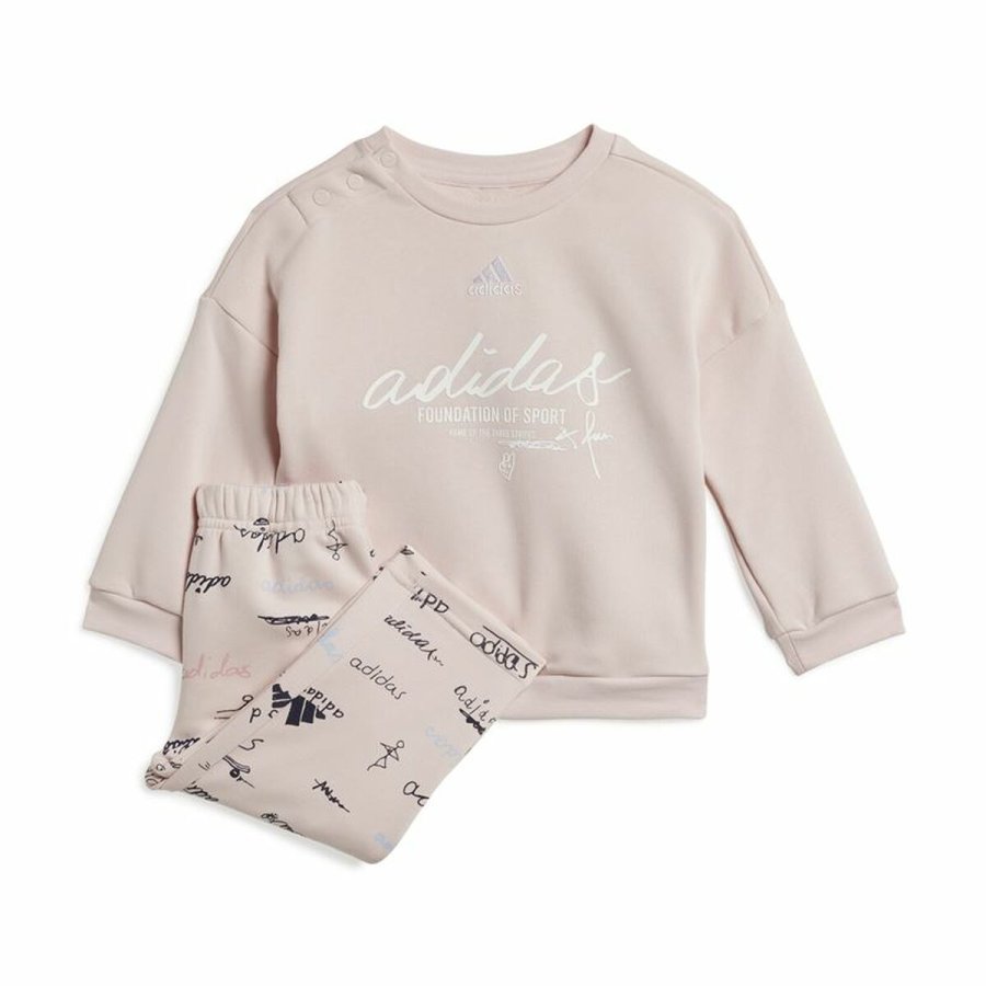 Trningsdragt til brn Adidas Brand Love Jogger Pink #1