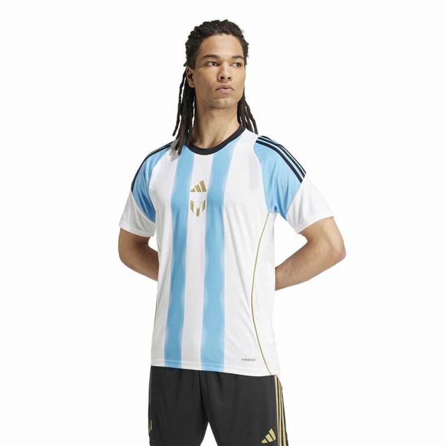 Fodboldtrje Adidas Messi Training Jersey Hvid Bl #3