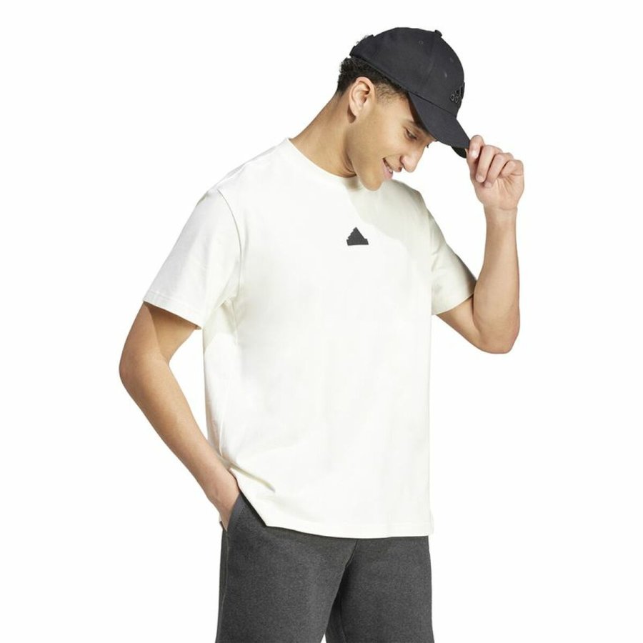 Kortrmet T-shirt til Mnd Adidas Brand Love Hvid #4