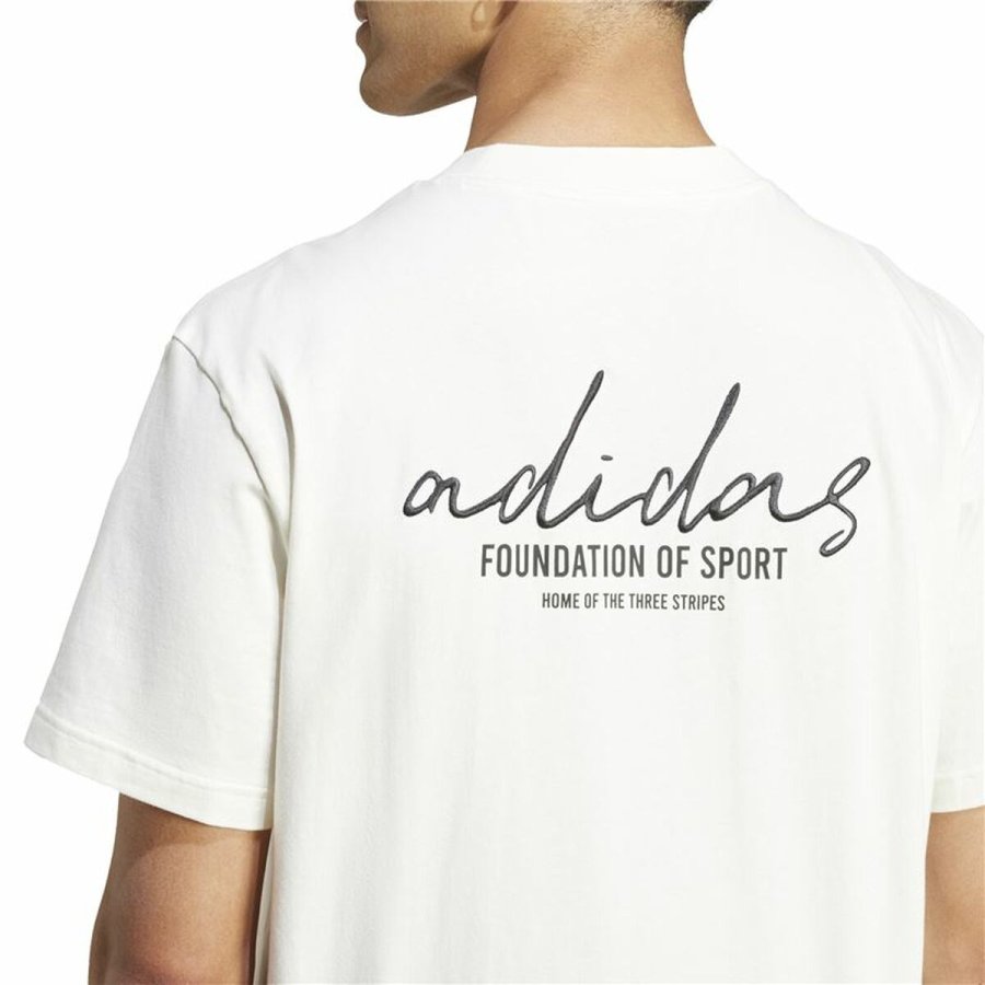 Kortrmet T-shirt til Mnd Adidas Brand Love Hvid #5