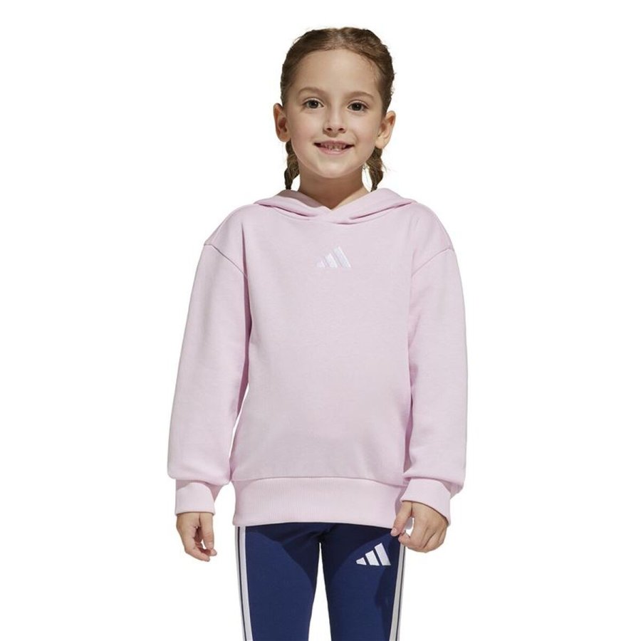 Sweatshirt med h�tte til piger Adidas LK SL FL HD Pink #2