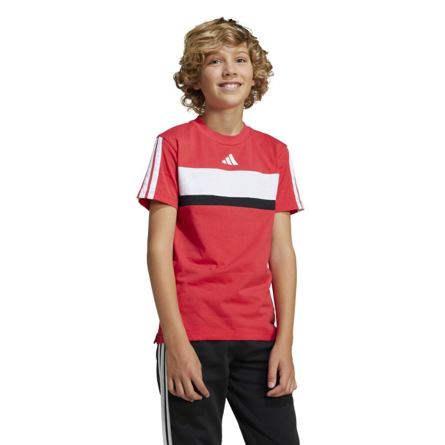 B�rne Kort�rmet T-shirt Adidas J 3S TIB T JI6213 R�d #2