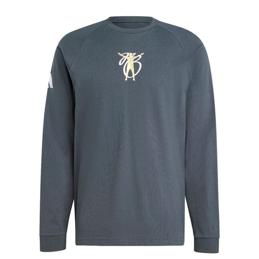 Lang�rmet T-shirt til M�nd Adidas JM9351 M�rkegr� (XS) #1