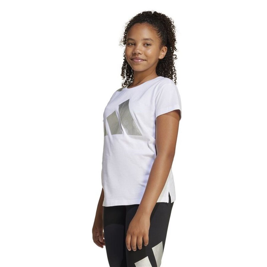 B�rne Kort�rmet T-shirt Adidas Glam Hvid #2