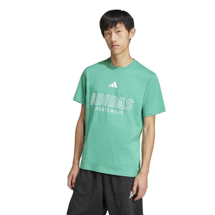 Kort�rmet T-shirt til M�nd Adidas Hot Spw Gr�n #2