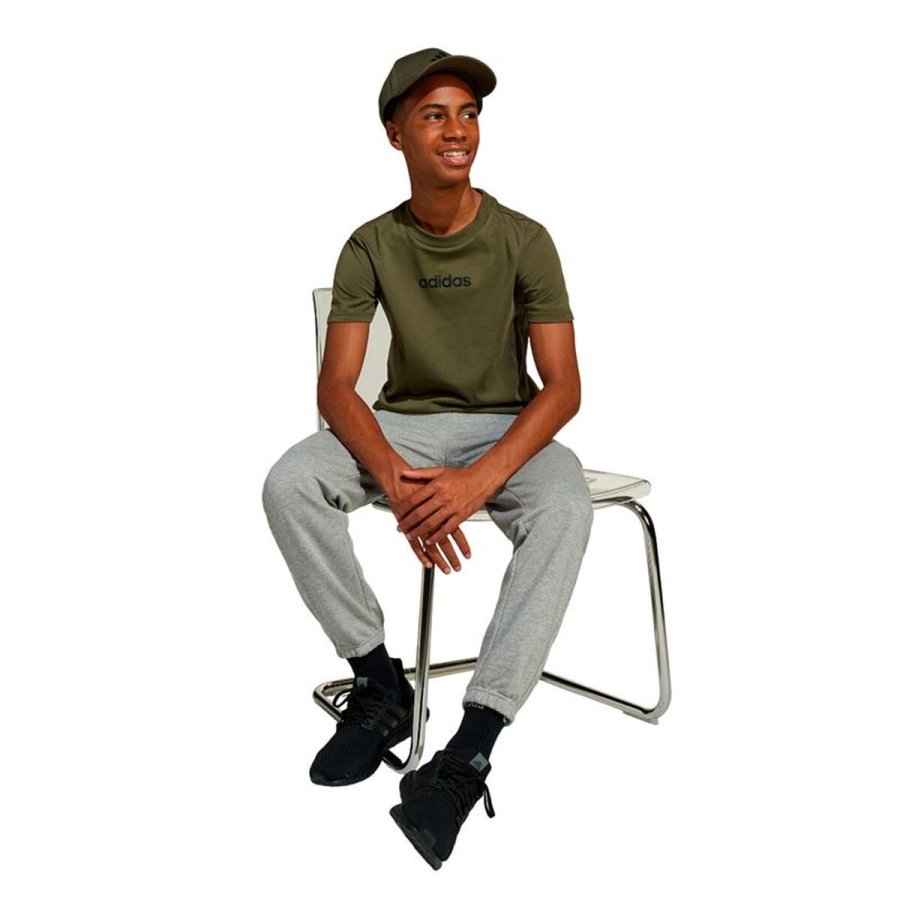 B�rne Kort�rmet T-shirt Adidas Lin 160 Sort Khaki #4