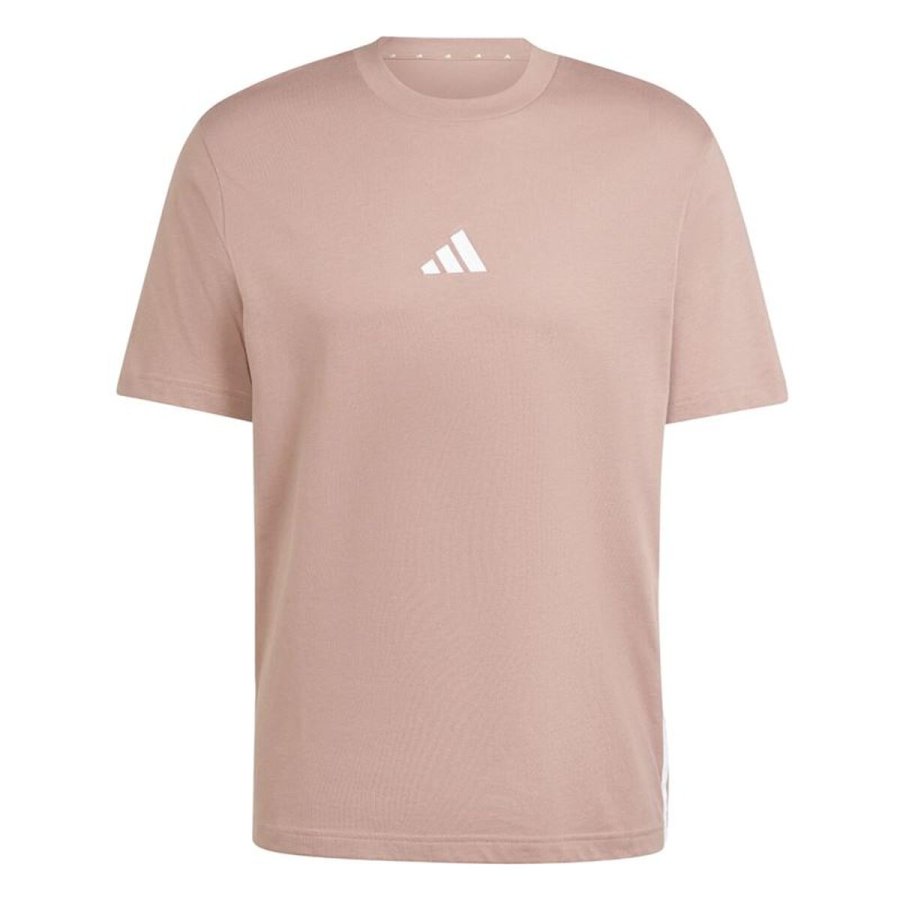 Kort�rmet T-shirt til M�nd Adidas 3stripes Hvid Pink #1