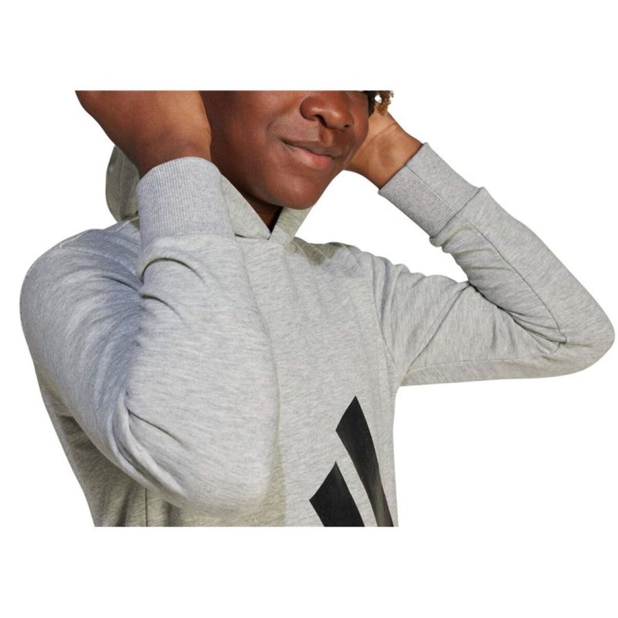 Sweatshirt med h�tte til piger Adidas Big Logo French Terry Hd Lysegr� #6