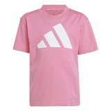 B�rne Kort�rmet T-shirt Adidas Essentials Big Logo Hvid Pink #1
