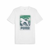 Kortrmet T-shirt til Mnd Puma GRAPHICS Mountain Hvid #1