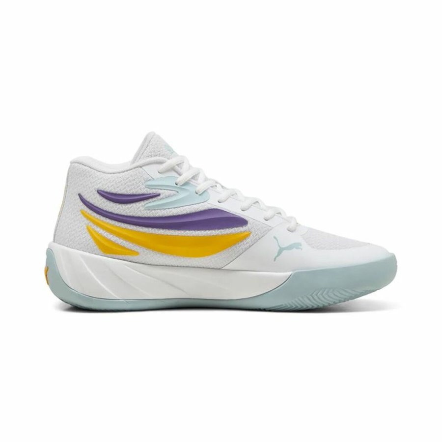 Basketballsko til voksne Puma Court Pro Hvid Gul #1