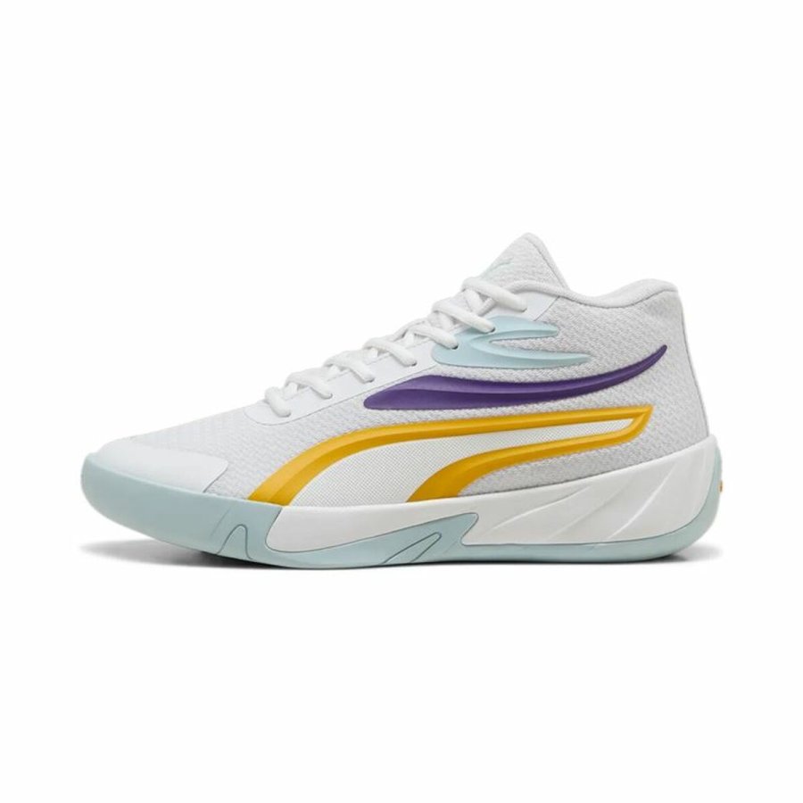 Basketballsko til voksne Puma Court Pro Hvid Gul #2
