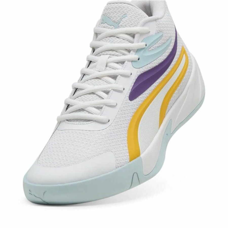 Basketballsko til voksne Puma Court Pro Hvid Gul #4