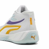 Basketballsko til voksne Puma Court Pro Hvid Gul #5