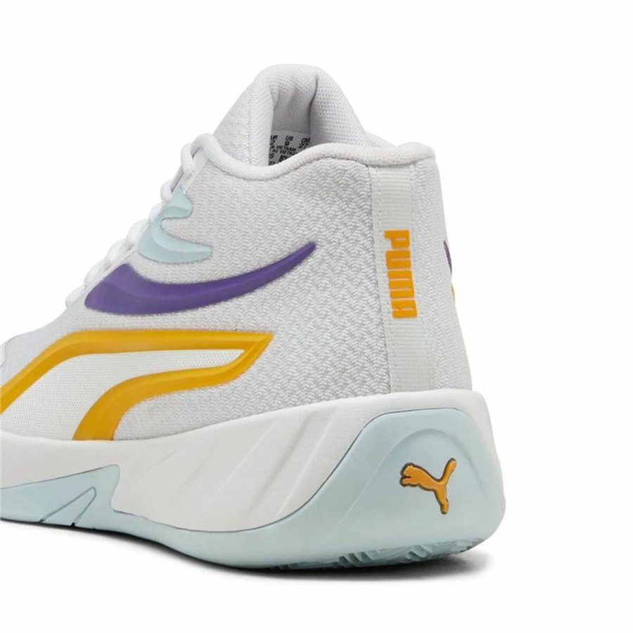 Basketballsko til voksne Puma Court Pro Hvid Gul #5