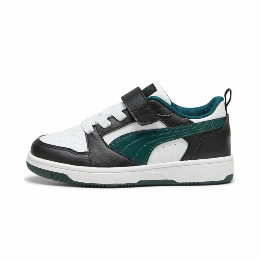 Basketballsko til voksne Puma Rebound V6 Lo Ac+ Ps Hvid Sort #2
