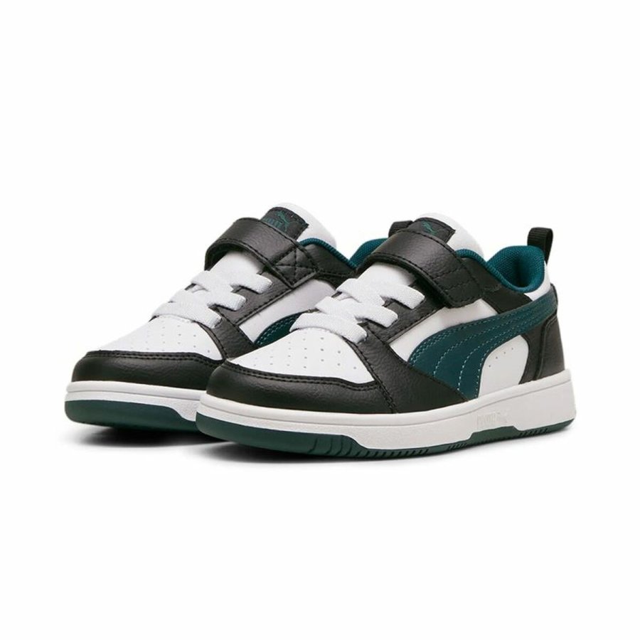 Basketballsko til voksne Puma Rebound V6 Lo Ac+ Ps Hvid Sort #4