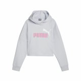 Sweatshirt med htte til piger Puma Ess Logo Cropped Hoodie G #1