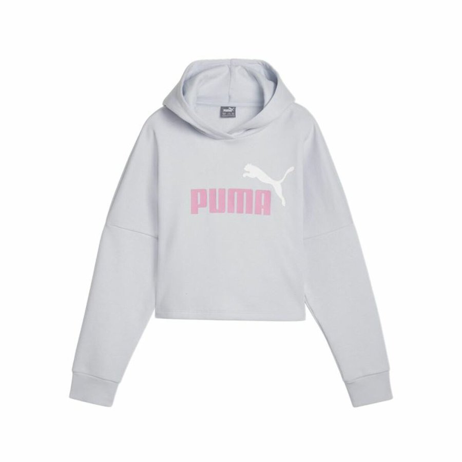 Sweatshirt med htte til piger Puma Ess Logo Cropped Hoodie G #1