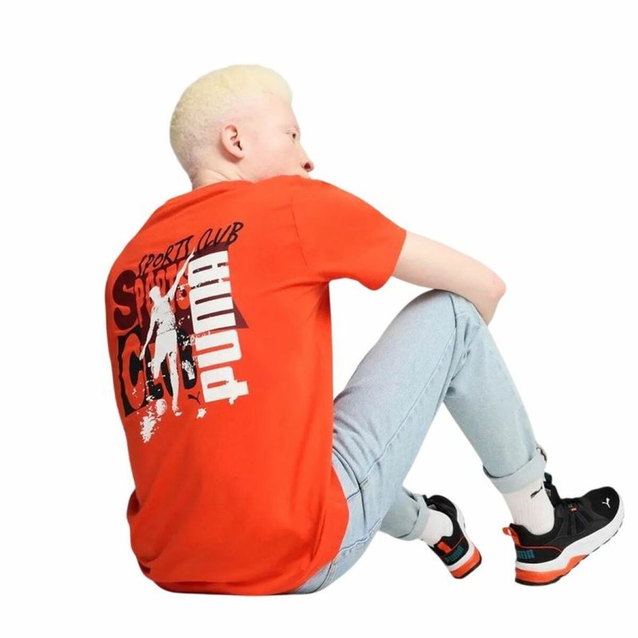 Kortrmet T-shirt til Mnd Puma Graphics Puma Sports Club Orange #4