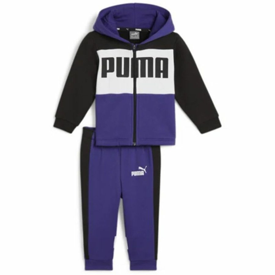 Trningsdragt til brn Puma Minicats Colorblock Jogger Lilla #1