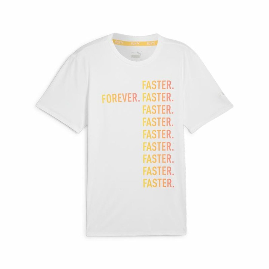 Kortrmet Sport T-shirt Puma Run Favorites Forever Faster Hvid #1