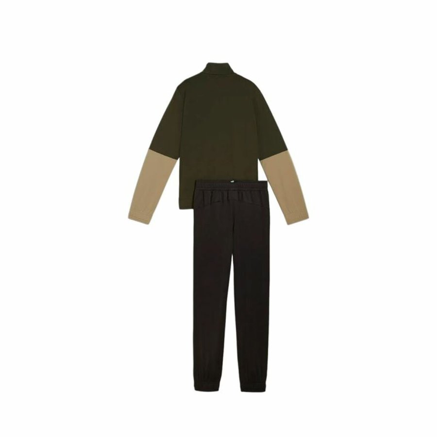 Trningsdragt til brn Puma Colorblock Poly Suit Khaki Oliven #2