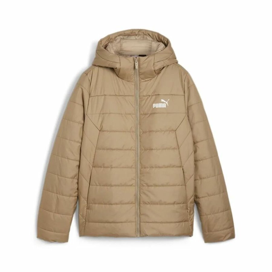Sportsjakke til damer Puma Ess Hooded Padded Jacket Beige #1