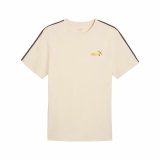 Kortrmet T-shirt til Mnd Puma Ess Tape Minimal Gold Beige #1