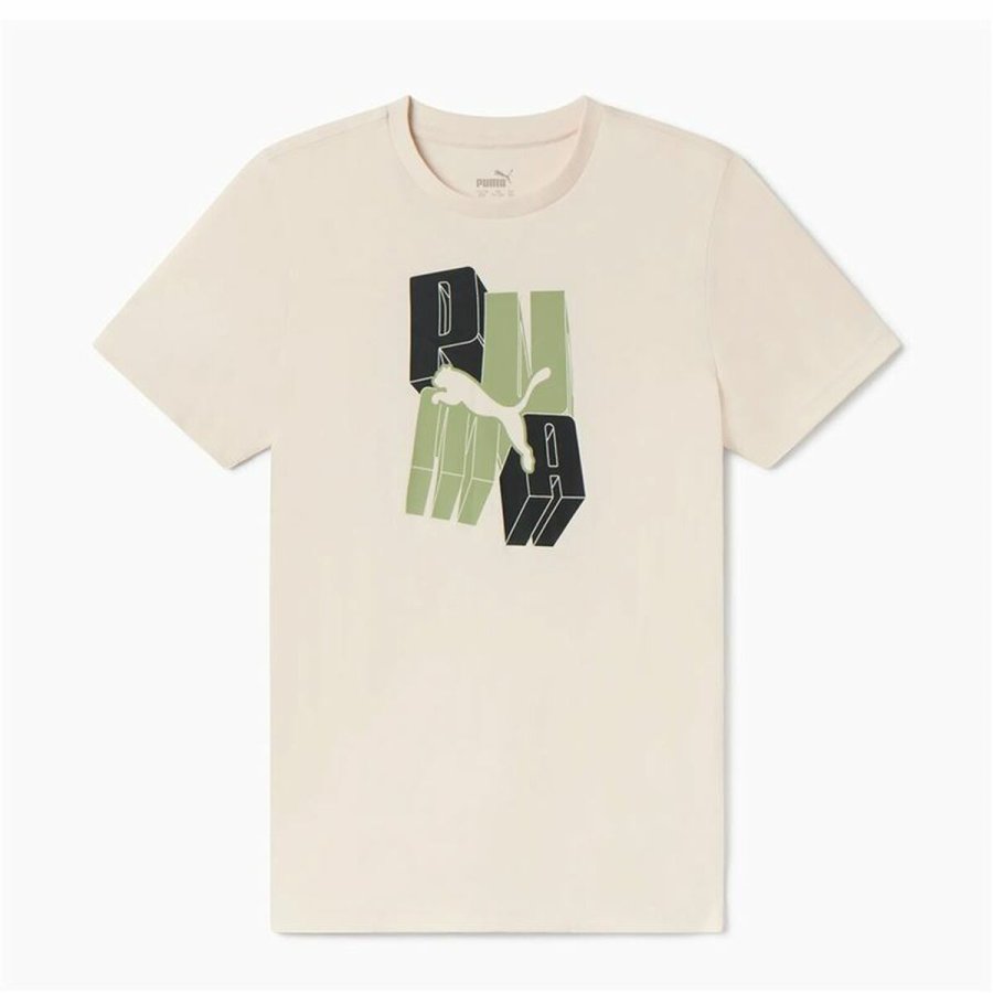 Brne Kortrmet T-shirt Puma Essentials+ Graphic Beige #2