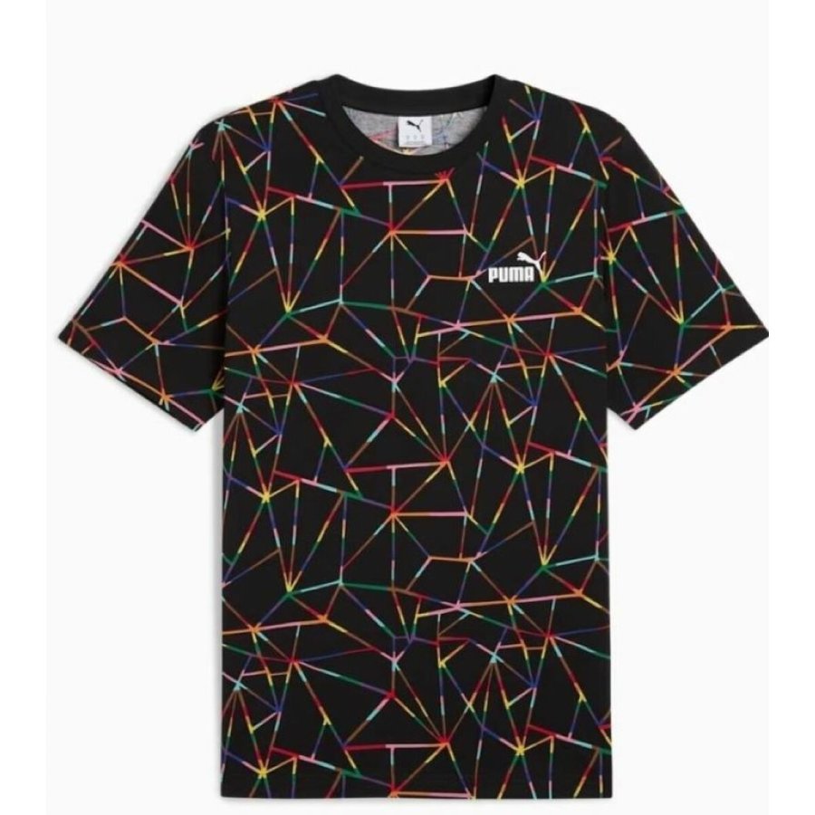 Kort�rmet T-shirt til M�nd Puma LOVE UNITED AOP Tee Sort #1