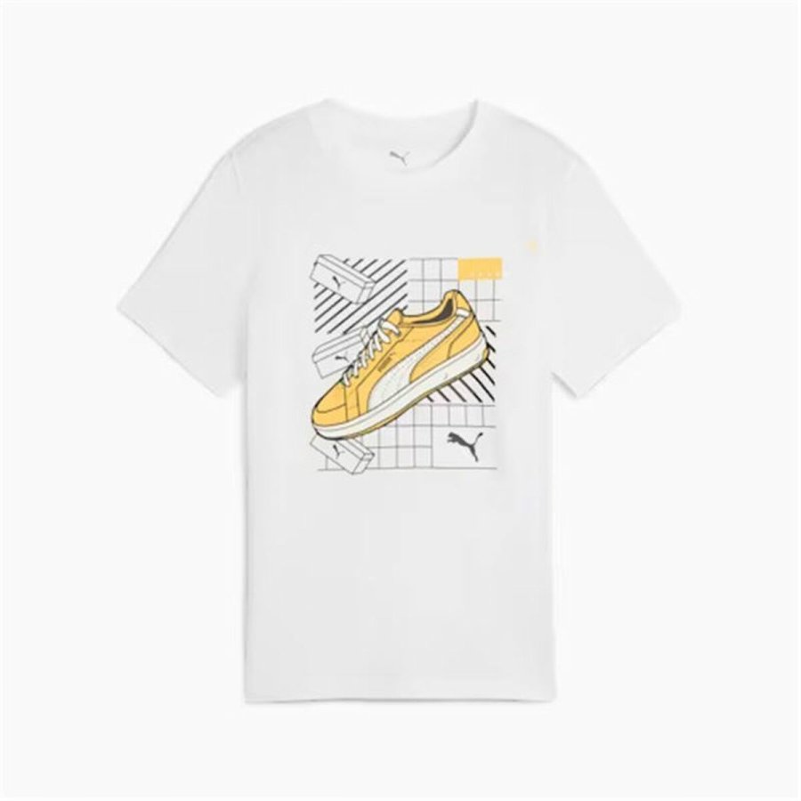 B�rne Kort�rmet T-shirt Puma Puma Graphics IV B Hvid #2