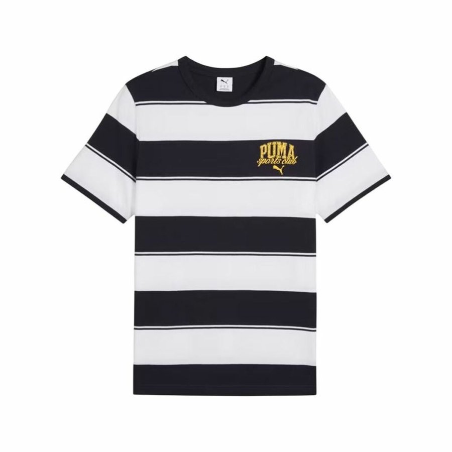 Kort�rmet T-shirt til M�nd Puma Class Striped T Marinebl� #1