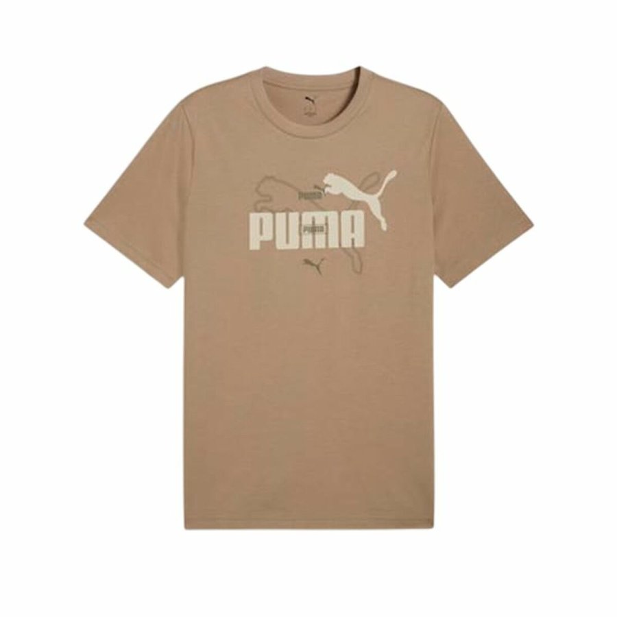 Kort�rmet T-shirt til M�nd Puma Essentials Logo Lab Summer Lys brun #1
