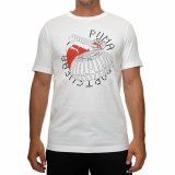 Kort�rmet T-shirt til M�nd Puma Grpahics Execution Hvid #1